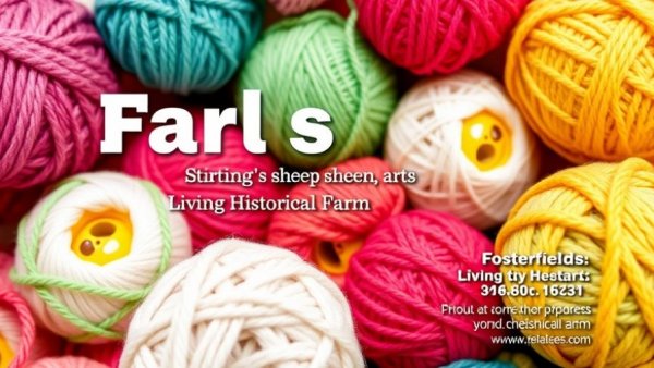 Farm to Fleece New Jersey event flyer with vibrant yarn motifs.