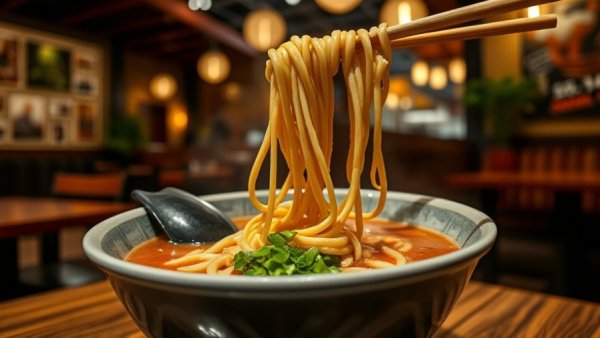 Delicious ramen at Jinya Ramen Bar Hackensack with vibrant drink.
