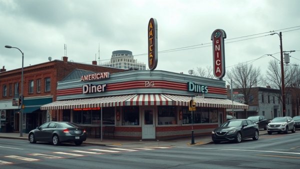Coach House Diner parking area on a quiet day, Hackensack.