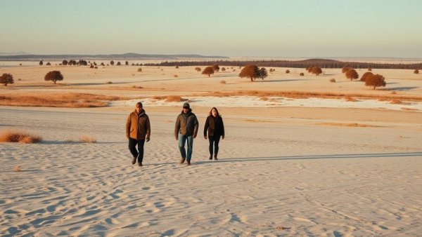Exploring a sandy field in New Jersey arts events setting.