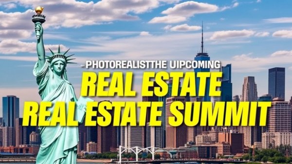 Jersey City Summit for Real Estate event poster with Statue of Liberty foreground.