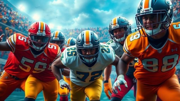 Dynamic NFL draft trades 2026 players in vivid action scene.