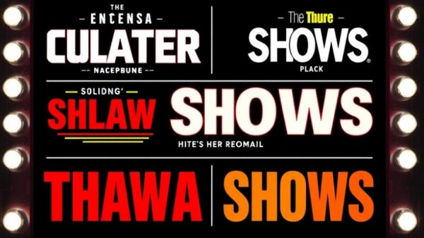 Promotional poster showcasing New Jersey arts events with vibrant titles.