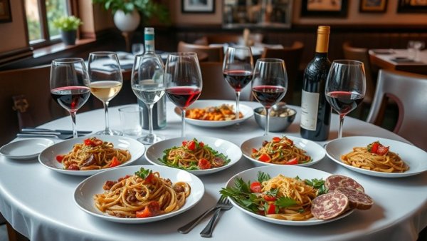 NJ restaurant openings: Italian cuisine with wine glasses.