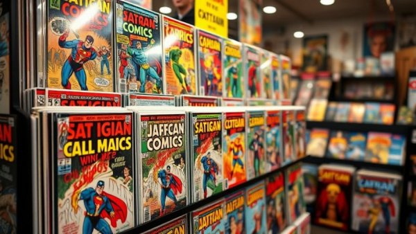 Free Comic Book Day New Jersey event display of vintage comics.