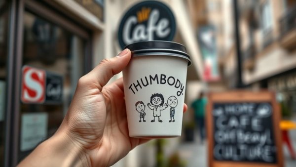 Coffee cup with Thumbody design, Bergen County hidden gems.