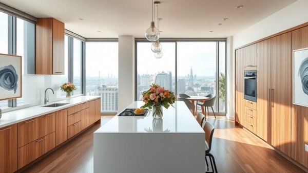Modern kitchen in Jersey City's off-market listings, panoramic view