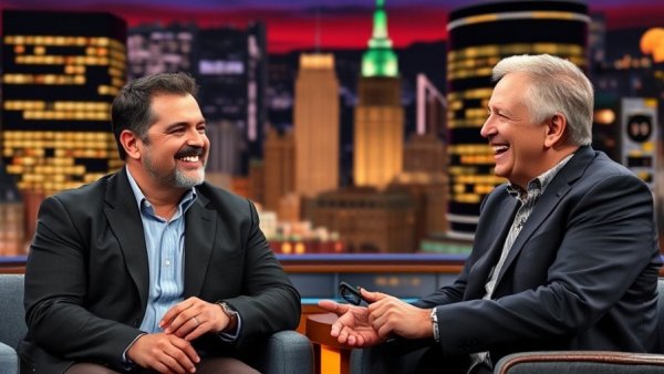Bruce Springsteen on the Late Show with cheerful conversation