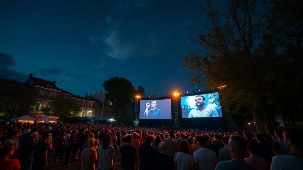 Large crowd at outdoor movie event in New Jersey.