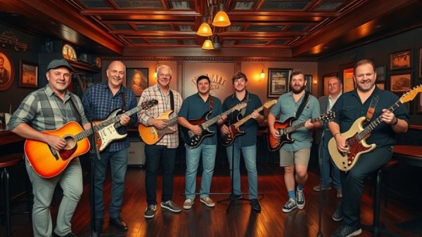 History of Southside Johnny & the Asbury Jukes group members indoors in casual attire.