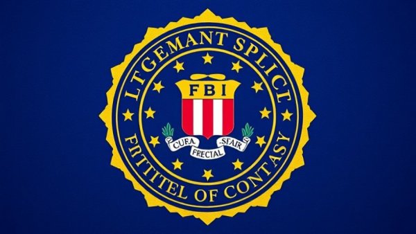 FBI emblem on blue background.