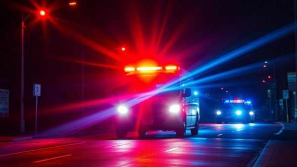 Emergency vehicle lights flashing brightly in the night for effective public safety communication.