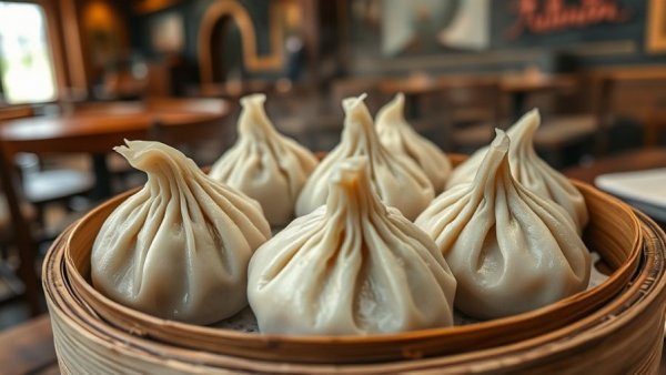 Steamed dumplings in bamboo steamer at Bergen County restaurants.