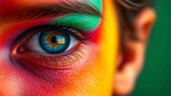 Close-up of face with rainbow paint for NJ gender identity education