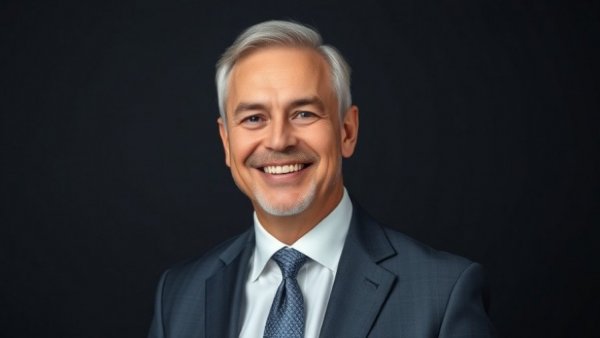 Professional portrait of a smiling man in a suit for youth mental health expansion.