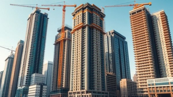 Jersey City construction boom with urban high-rise development.