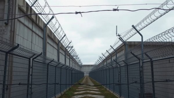 Newark Delaney Hall Lawlessness prison facility with barbed wire.