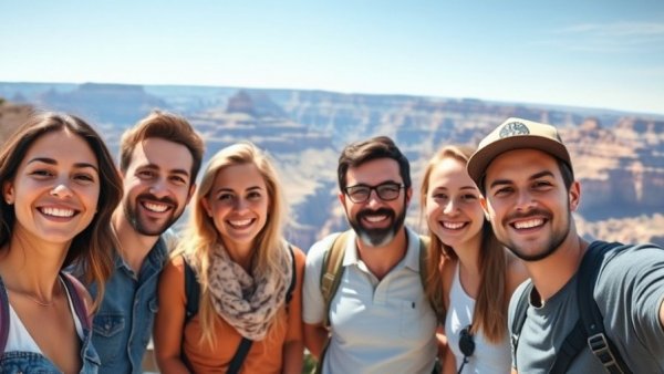 Kid-Approved Adventures Across the United States: friends enjoying Grand Canyon view.