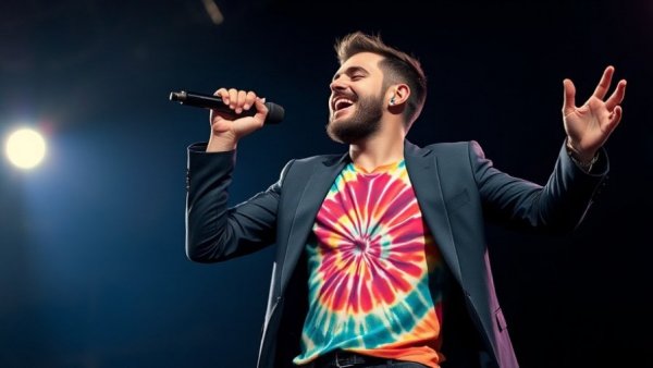 Passionate male singer performing at 2026 Happy Together Tour.