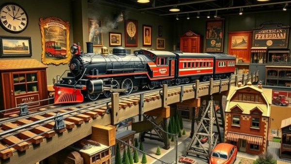 American Freedom Train model on exhibit with detailed display.