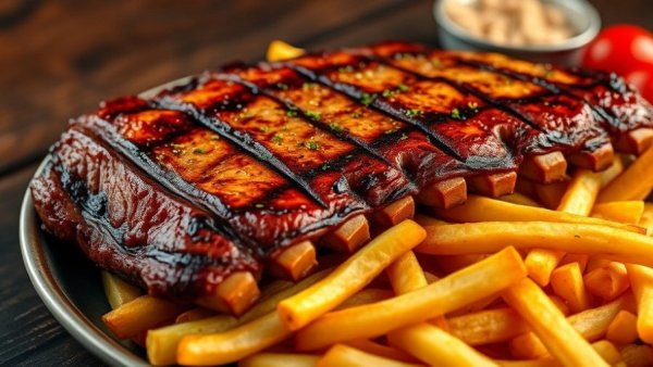 Hearty grilled ribs and steak dish at new New Jersey restaurant.