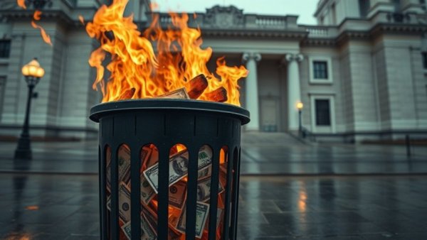 Burning money outside Newark City Hall for health benefits context.