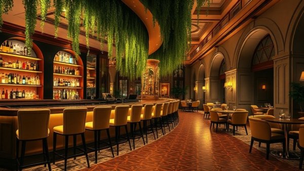 Luxury upscale cocktail room in North Jersey with elegant decor