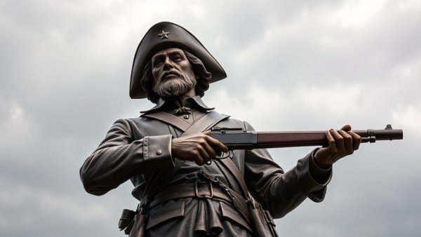 Revolutionary War soldier statue holding a musket, symbolizing Jones Tavern New Jersey