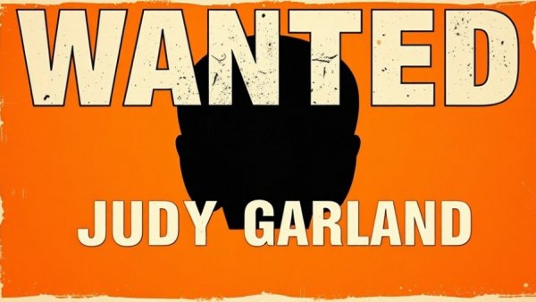Wanted Judy Garland concert vintage style poster on orange background