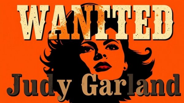 Rufus Wainwright Judy Garland concert poster with bold typography.