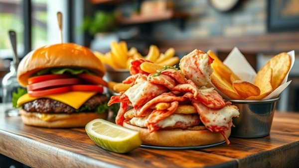 Gourmet burger and lobster roll at Monmouth County dining spots