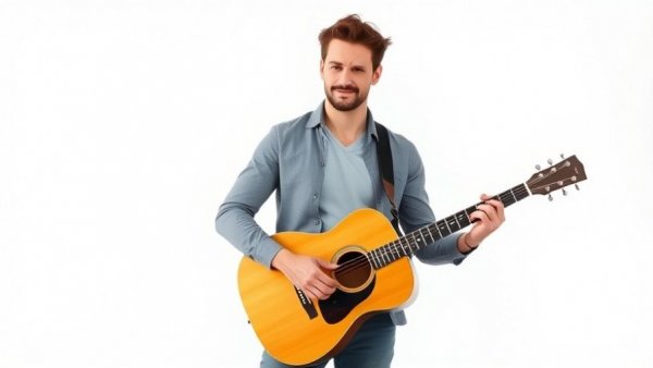 Confident man with guitar at Morristown Jazz Blues Festival 2026