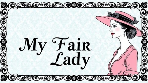 My Fair Lady poster with elegant design in New Jersey theater