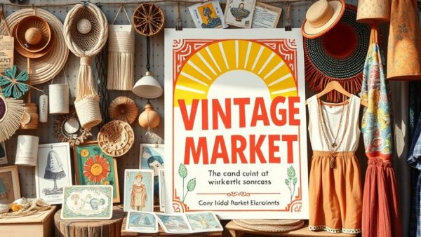 ReFresh Vintage Market New Jersey colorful market items and poster