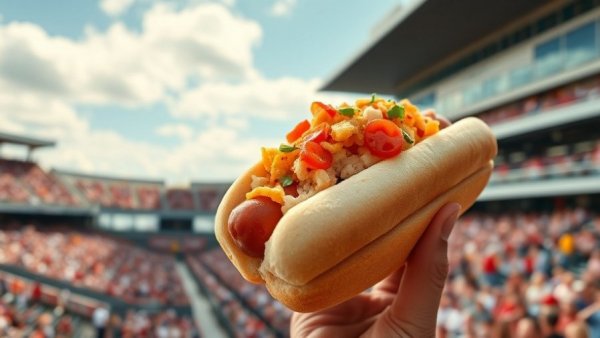 Best Hot Dogs at the Jersey Shore, featuring a vibrant baseball stadium scene.