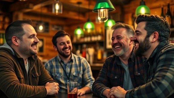 Soulstice Music Festival band members at a rustic bar