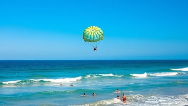 Jersey Shore beach weather report: Parasailing and swimming under clear skies.