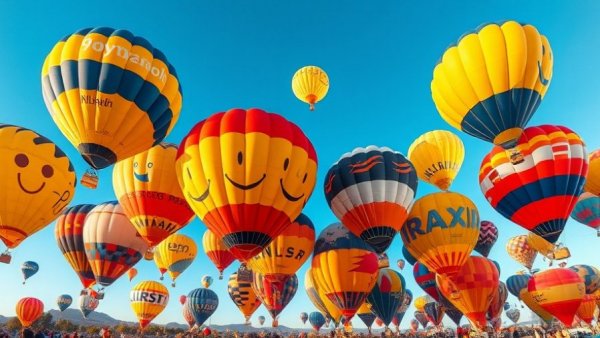 Colorful hot air balloons in New Jersey events sky.