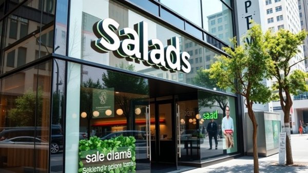 New Jersey salad chain expansion storefront in sunny urban setting