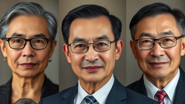 Professional headshots of three suited men under even lighting