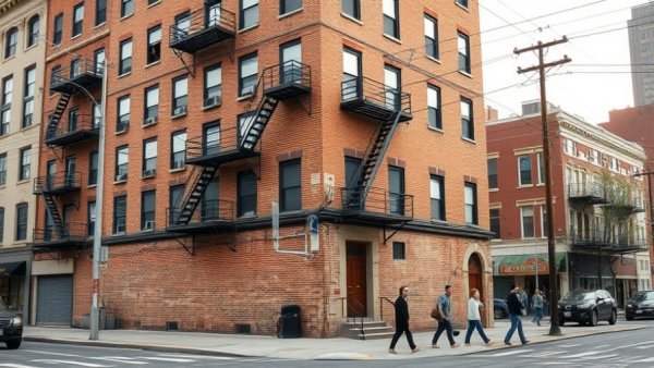 Hoboken redevelopment area with old brick buildings and pedestrians