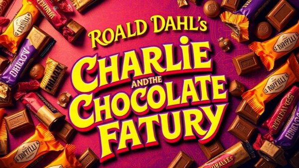New Jersey theater promotional poster for 'Charlie and the Chocolate Factory'.