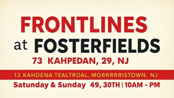 Frontlines at Fosterfields event in New Jersey, August 29-30.