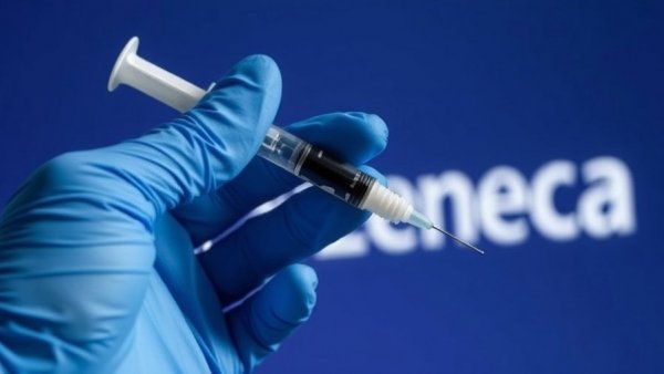 AstraZeneca logo with syringe representing Bristol Myers Squibb AstraZeneca merger.