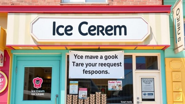 N.J. small business displays social media utensil ban announcement.