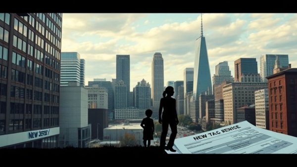Abstract representation of New Jersey tax policies affecting families