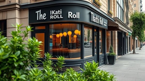 Street view of The Kati Roll Company in Hoboken with storefront details.