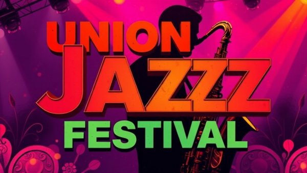 Union Jazz Festival New Jersey poster with dates and bold colors