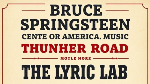 Springsteen Lyric Lab New Jersey event poster for Thunder Road.