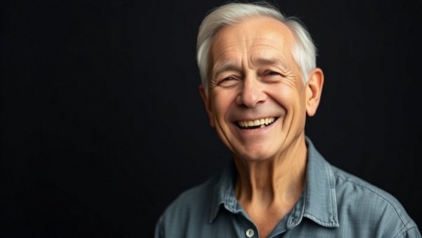 Elderly man smiling warmly for New Jersey arts news